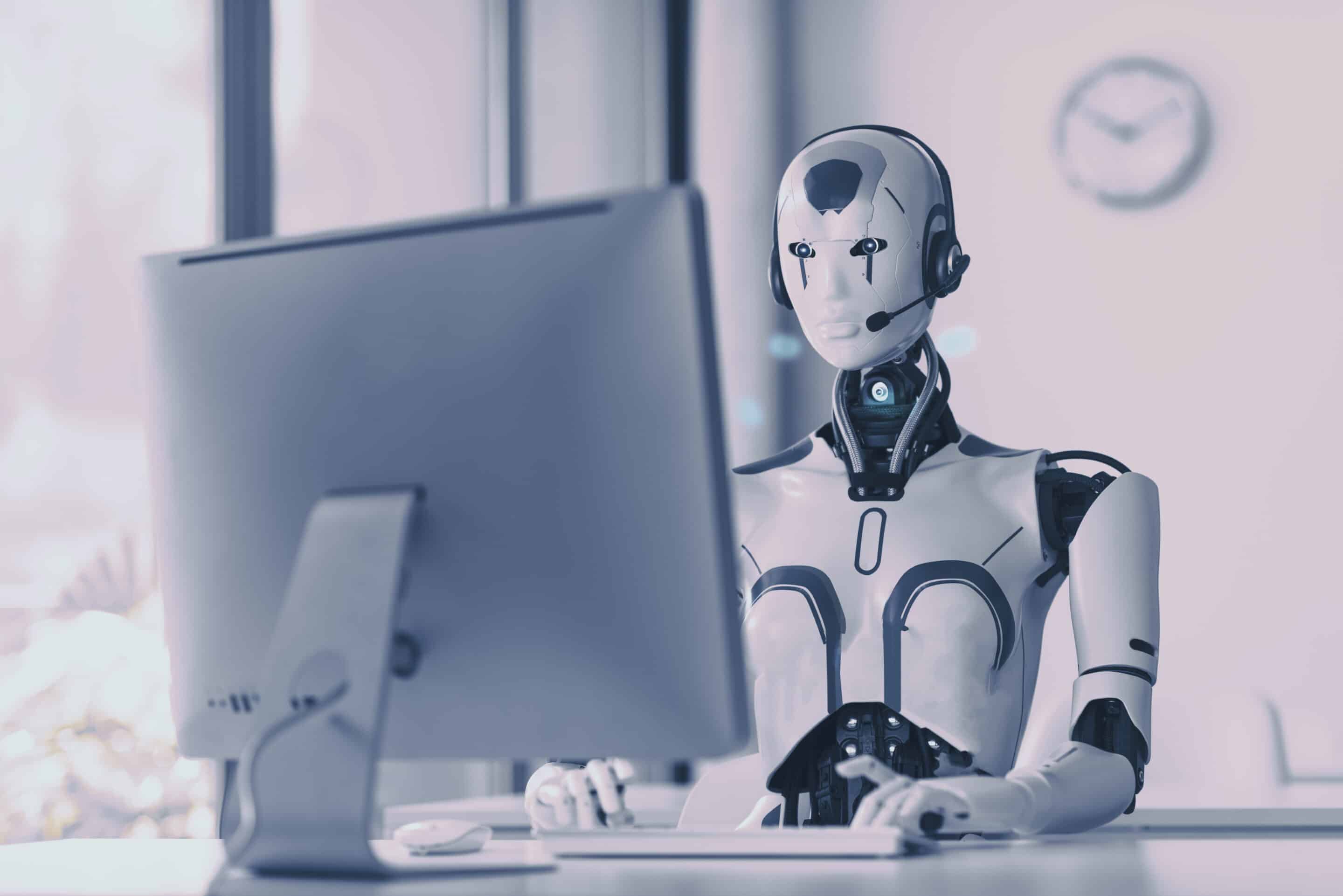 Ai robot working on a call center 